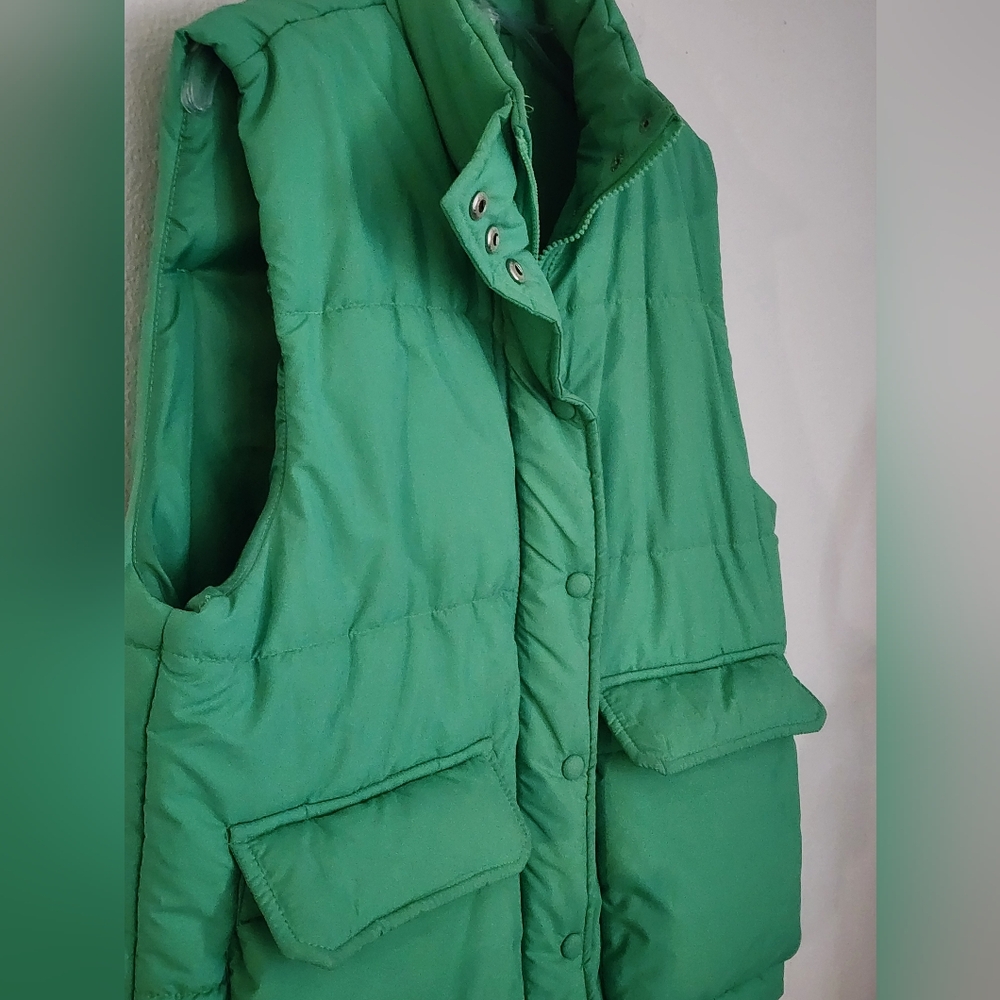Vine & Love Puffer Vest Zipper Placket Snaps Pockets Sz L - Picture 3 of 9